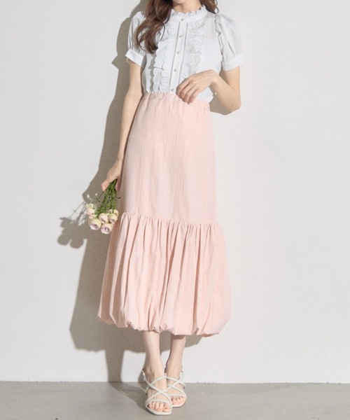 tocco closet（トッコ　クローゼット）の「【ZOZO限定】ナチュラルシャカバルーンスカート（スカート・レディース・ピンク/オフホワイト/ブラック・M）」の19枚目の写真