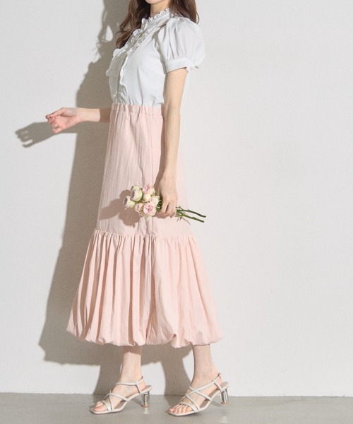 tocco closet（トッコ　クローゼット）の「【ZOZO限定】ナチュラルシャカバルーンスカート（スカート・レディース・ピンク/オフホワイト/ブラック・M）」の21枚目の写真