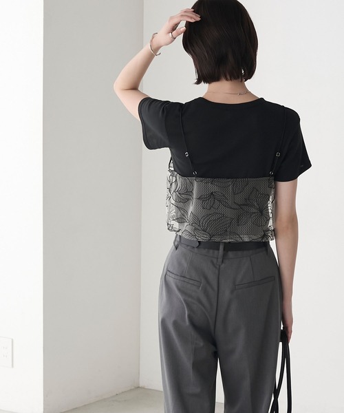 Bibiy flower刺繍キャミ 花柄刺繍 ニットキャミソール culw415（キャミソール）｜c.u.l