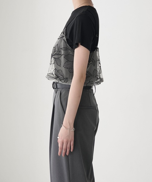 ちー　POPPYキャミ jacquard flare cami tunic (blue flower) – POPPY