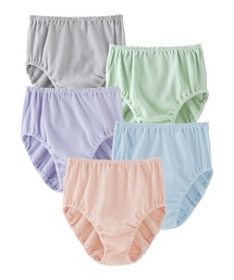 nissen（ニッセン）の「【綿と暮らす】オーガニックコットン100％リブ　ゴムが取替できる深ばき丈ショーツ５枚組（ショーツ）」