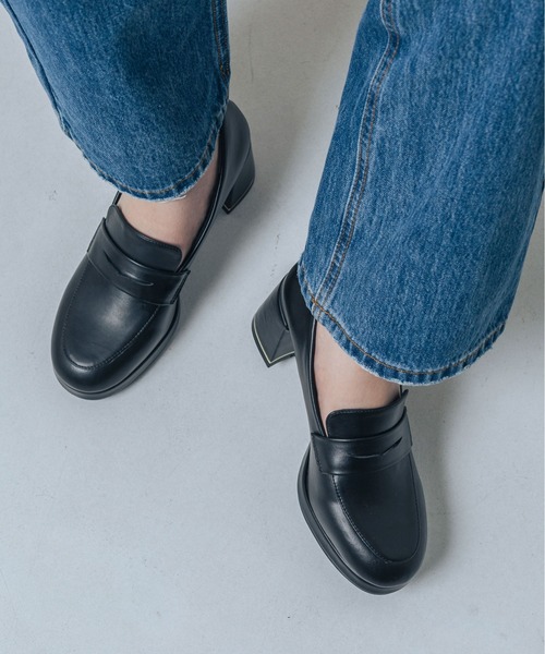 EVOL(イーボル)の「【晴雨兼用・ふかふか】ストームラウンド6.5cmコインローファー IZ5785(レインシューズ・レディース・ブラウン/ブラック/ブラック系その他・22.0cm/22.5cm/23.0cm/23.5cm/24.0cm/24.5cm)」の6枚目の写真