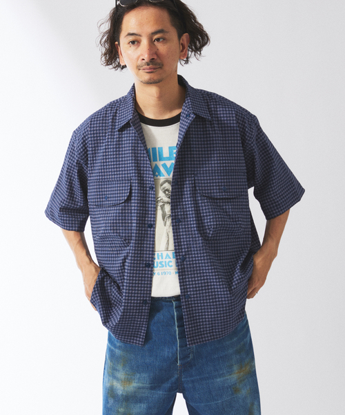 JOURNAL STANDARD relume(ジャーナルスタンダード レリューム)の「ストレッチ サッカー ミニ チェック 半袖 シャツ(シャツ/ブラウス・メンズ・ネイビー/ブラウン/カーキ・MEDIUM/LARGE)」の21枚目の写真