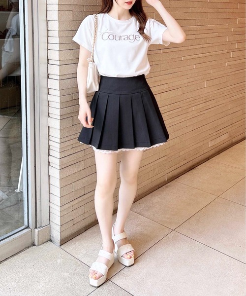 INGNI（イング）の「リボン付ラメ刺繍ロゴTシャツ（Tシャツ/カットソー・レディース・ブラック系1/ピンク系その他7/ホワイト系その他4/サックスブルー系6/ホワイト系その他5・M）」の11枚目の写真