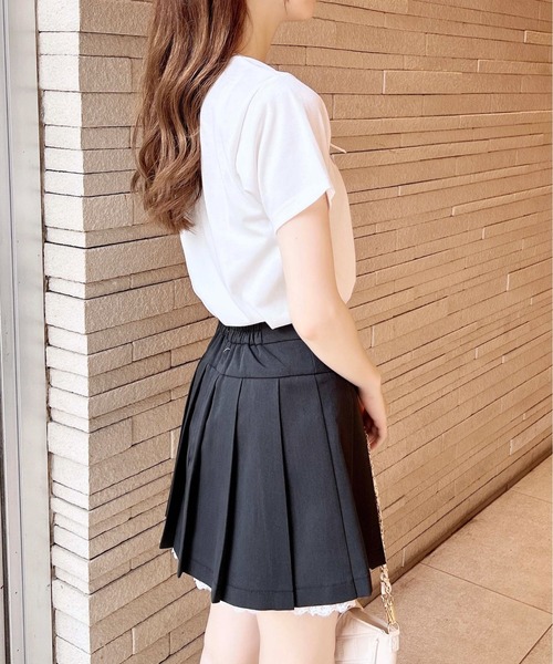 INGNI（イング）の「リボン付ラメ刺繍ロゴTシャツ（Tシャツ/カットソー・レディース・ブラック系1/ピンク系その他7/ホワイト系その他4/サックスブルー系6/ホワイト系その他5・M）」の8枚目の写真