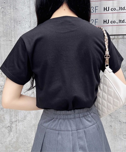 INGNI（イング）の「リボン付ラメ刺繍ロゴTシャツ（Tシャツ/カットソー・レディース・ブラック系1/ピンク系その他7/ホワイト系その他4/サックスブルー系6/ホワイト系その他5・M）」の19枚目の写真