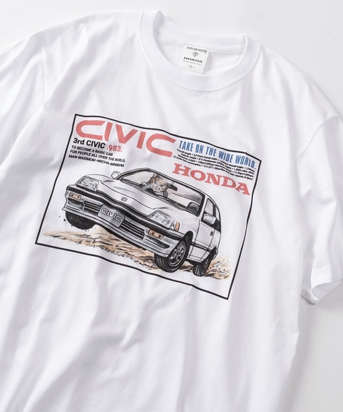 make a ray!(メイク ア レイ!)の「【89】【HONDA/ホンダ】アソートプリント クルーネック 半袖Tシャツ(Tシャツ/カットソー・メンズ・ホワイト系1/ホワイト系2/ホワイト系3/ホワイト系4/ホワイト系5/ホワイト系6/グレー系1/グレー系2/グレー系3/グレー系4/グレー系5/グレー系6・M/L/XL)」の4枚目の写真