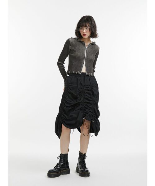 jouetie（ジュエティ）の「アシメギャザーミディスカート（スカート・レディース・ブラック/カーキ・MEDIUM）」の21枚目の写真