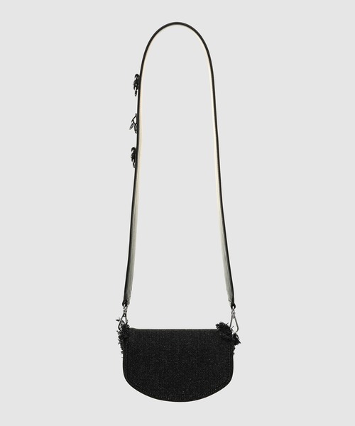 GANNI（ガニー）の「Apo-G Wallet Denim Raw Edge（ショルダーバッグ・レディース・ブラック・ONE SIZE）」の2枚目の写真