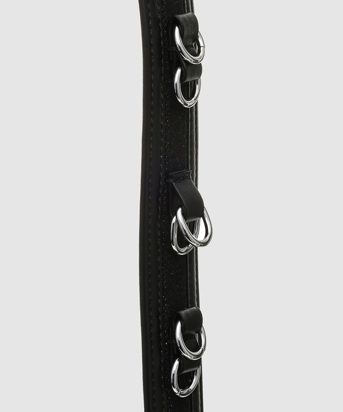 GANNI（ガニー）の「Apo-G Wallet Denim Raw Edge（ショルダーバッグ・レディース・ブラック・ONE SIZE）」の3枚目の写真