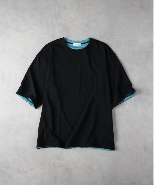 Right-on(ライトオン)の「【PLUS ONE】【接触冷感】ハイゲージダブルフェイス配色半袖Tシャツ(Tシャツ/カットソー・メンズ・ネイビー/ベージュ/ブラウン/ホワイト/ブラック/グレー・L/XL/M)」の11枚目の写真