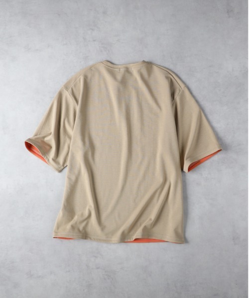 Right-on(ライトオン)の「【PLUS ONE】【接触冷感】ハイゲージダブルフェイス配色半袖Tシャツ(Tシャツ/カットソー・メンズ・ネイビー/ベージュ/ブラウン/ホワイト/ブラック/グレー・L/XL/M)」の13枚目の写真