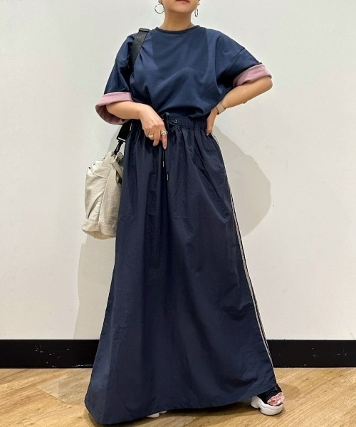 Right-on(ライトオン)の「【PLUS ONE】【接触冷感】ハイゲージダブルフェイス配色半袖Tシャツ(Tシャツ/カットソー・メンズ・ネイビー/ベージュ/ブラウン/ホワイト/ブラック/グレー・L/XL/M)」の19枚目の写真