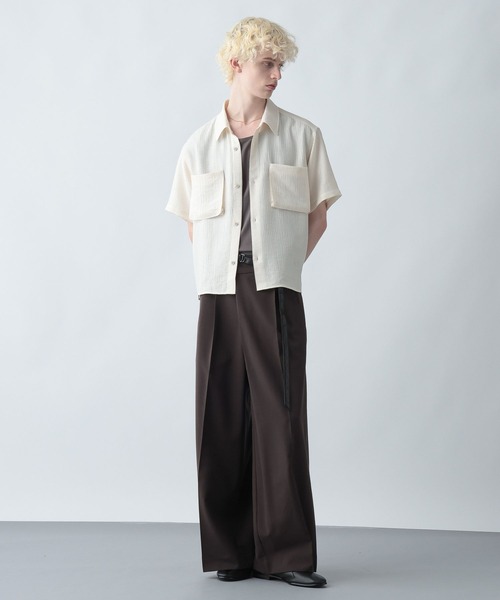 HARE（ハレ）の「プリーツポケットシャツ(HARE)（シャツ/ブラウス・メンズ・ホワイト/グレー/ブラック・SMALL/MEDIUM）」の10枚目の写真