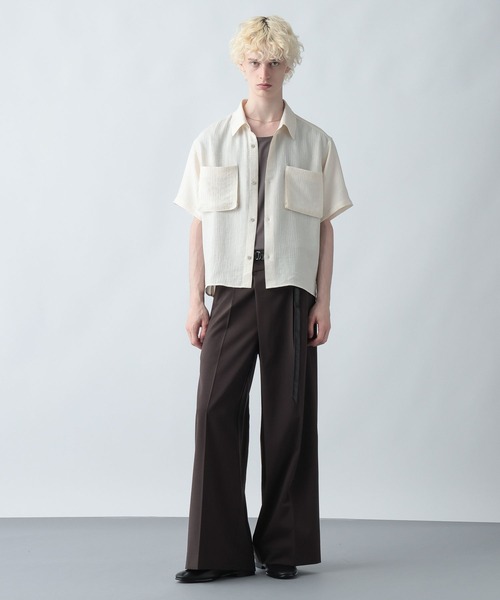 HARE（ハレ）の「プリーツポケットシャツ(HARE)（シャツ/ブラウス・メンズ・ホワイト/グレー/ブラック・SMALL/MEDIUM）」の11枚目の写真