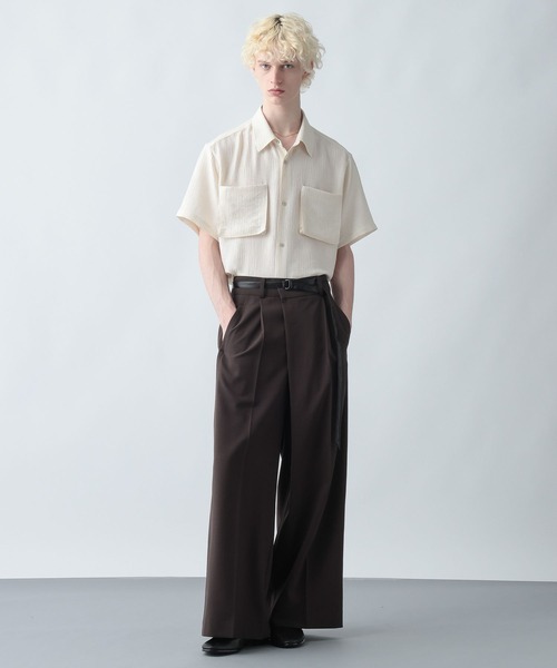 HARE（ハレ）の「プリーツポケットシャツ(HARE)（シャツ/ブラウス・メンズ・ホワイト/グレー/ブラック・SMALL/MEDIUM）」の13枚目の写真