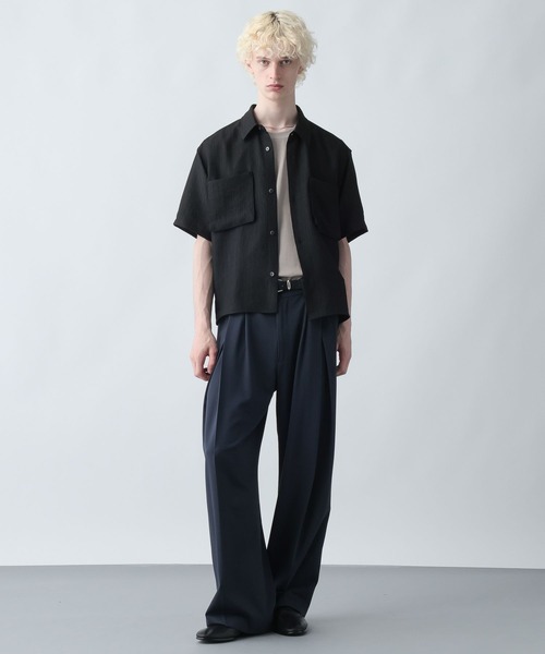 HARE（ハレ）の「プリーツポケットシャツ(HARE)（シャツ/ブラウス・メンズ・ホワイト/グレー/ブラック・SMALL/MEDIUM）」の16枚目の写真