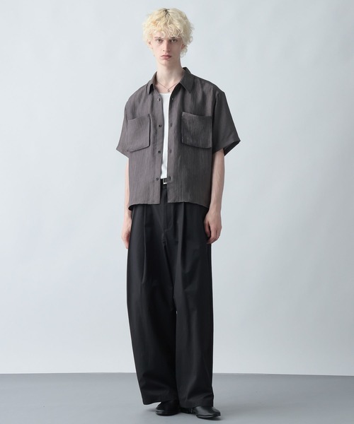 HARE（ハレ）の「プリーツポケットシャツ(HARE)（シャツ/ブラウス・メンズ・ホワイト/グレー/ブラック・SMALL/MEDIUM）」の19枚目の写真