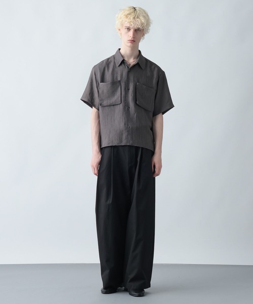 HARE（ハレ）の「プリーツポケットシャツ(HARE)（シャツ/ブラウス・メンズ・ホワイト/グレー/ブラック・SMALL/MEDIUM）」の20枚目の写真