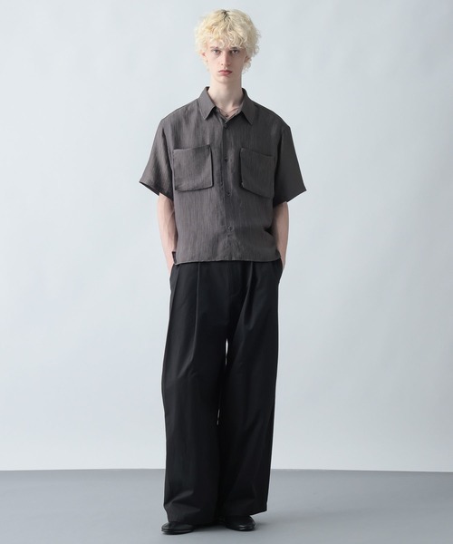 HARE（ハレ）の「プリーツポケットシャツ(HARE)（シャツ/ブラウス・メンズ・ホワイト/グレー/ブラック・SMALL/MEDIUM）」の22枚目の写真