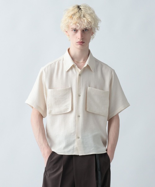 HARE ハレ プリーツ シャツ ブラウス 半袖 美品 楽天市場】(W)パートプリーツシャツSS HARE ハレ トップス シャツ
