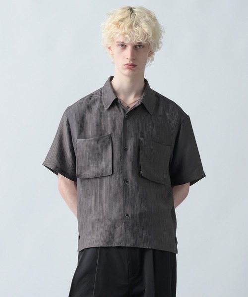 HARE（ハレ）の「プリーツポケットシャツ(HARE)（シャツ/ブラウス・メンズ・ホワイト/グレー/ブラック・SMALL/MEDIUM）」の8枚目の写真