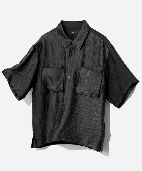 HARE（ハレ）の「プリーツポケットシャツ(HARE)（シャツ/ブラウス・メンズ・ホワイト/グレー/ブラック・SMALL/MEDIUM）」の5枚目の写真