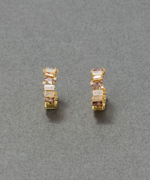 グレースカラービジューフープピアス（ピアス（両耳用））｜Phoebe