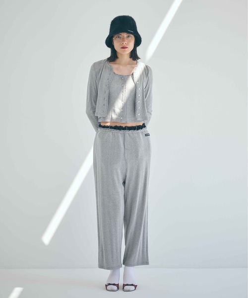 SEA(シー)の「アイレットリブ コージーパンツ(その他パンツ・レディース・グレー/ナチュラル/ブルー/ホワイト・ONE SIZE)」の2枚目の写真