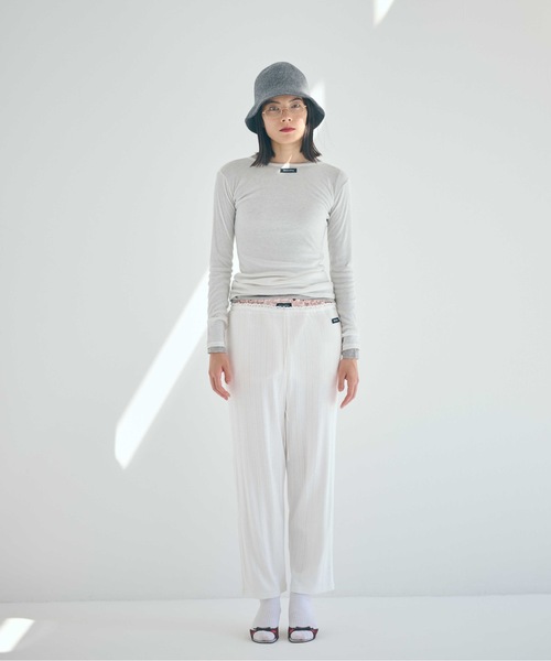 SEA(シー)の「アイレットリブ コージーパンツ(その他パンツ・レディース・グレー/ナチュラル/ブルー/ホワイト・ONE SIZE)」の1枚目の写真