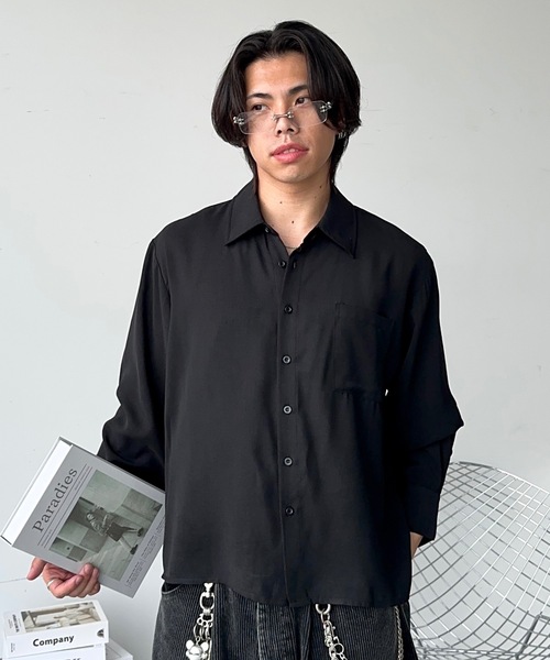 MandO（Auntie Rosa）（エムオー）の「アソートオーバーフランネルシャツ/チェック,ストライプ（シャツ/ブラウス・メンズ・ブラウン/ブラック/ホワイト系その他/ホワイト/ブラック系その他/ホワイト系その他2/ブラック系その他2/ホワイト系その他3/ベージュ/ブルー系その他/ブラウン系その他/ブルー系その他2/アイボリー/グレー系その他/ピンク系その他/ブルー系その他3/グレー/チャコールグレー/ブルー/ホワイト系その他4/ブルー系その他4/イエロー/ピンク・LARGE/MEDIUM）」の9枚目の写真