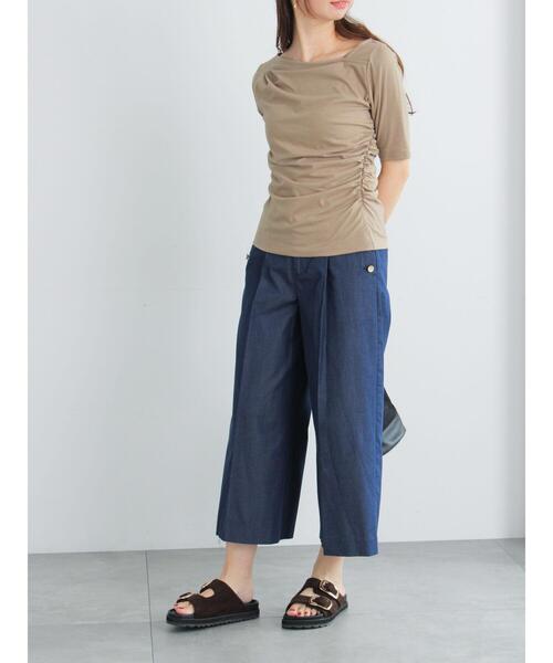 Te chichi（テチチ）の「アシメネックハーフスリーブトップス（Tシャツ/カットソー・レディース・ベージュ/ブラック/グレー・F）」の21枚目の写真