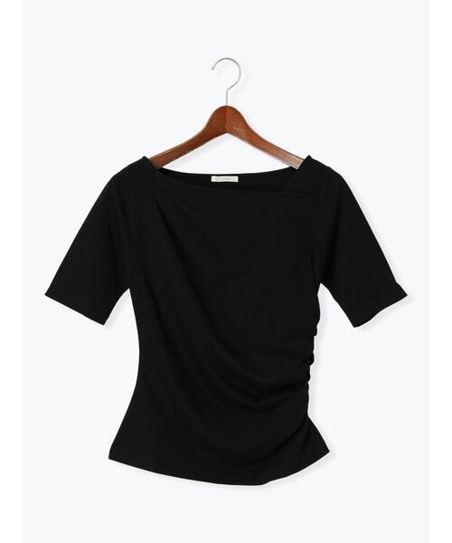 Te chichi（テチチ）の「アシメネックハーフスリーブトップス（Tシャツ/カットソー・レディース・ベージュ/ブラック/グレー・F）」の11枚目の写真