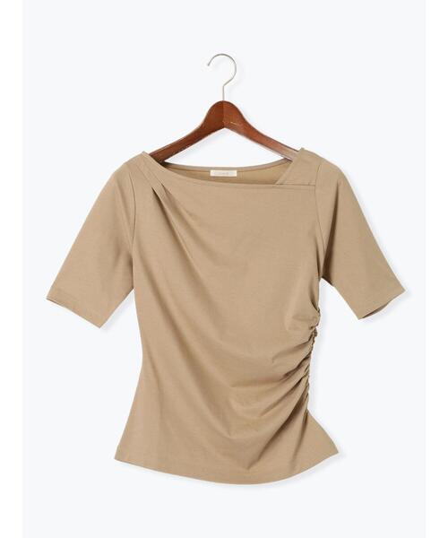 Te chichi（テチチ）の「アシメネックハーフスリーブトップス（Tシャツ/カットソー・レディース・ベージュ/ブラック/グレー・F）」の13枚目の写真