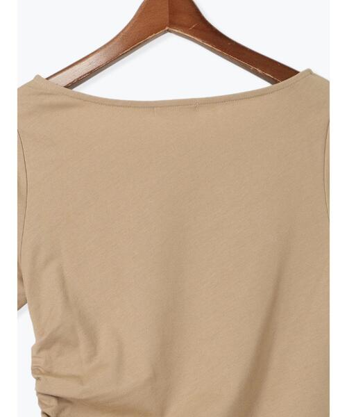 Te chichi（テチチ）の「アシメネックハーフスリーブトップス（Tシャツ/カットソー・レディース・ベージュ/ブラック/グレー・F）」の18枚目の写真