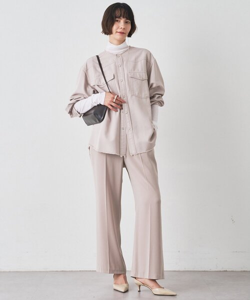 Whim Gazette（ウィムガゼット）の「バックサテンジョーゼットパンツ（その他パンツ・レディース・ベージュ/ブラウン・FREE）」の3枚目の写真