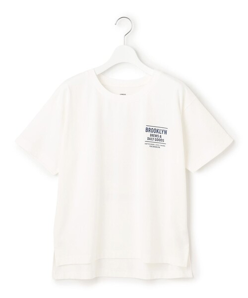 J.PRESS YORK STREET(ジェイプレスヨークストリート)の「【WOMEN】カフェロゴプリント Tシャツ(Tシャツ/カットソー・レディース・ダークブラウン系/ブラック系/ホワイト系/ライトグレー系・F)」の1枚目の写真