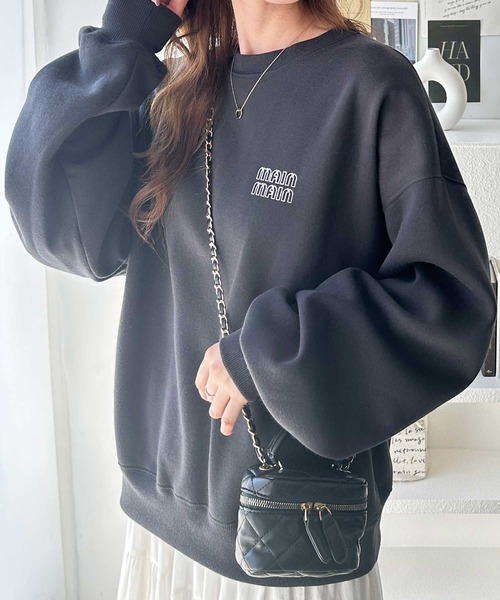 GeeRA（ジーラ）の「アソートデザインオーバーサイズ裏起毛スウェット　ロゴ/プリント/刺繍（スウェット・レディース・ライトグレー系/グレー系その他/ライトグレー系2/グレー系その他2/グレー系その他3/ライトグレー系3・MEDIUM/LARGE）」の2枚目の写真