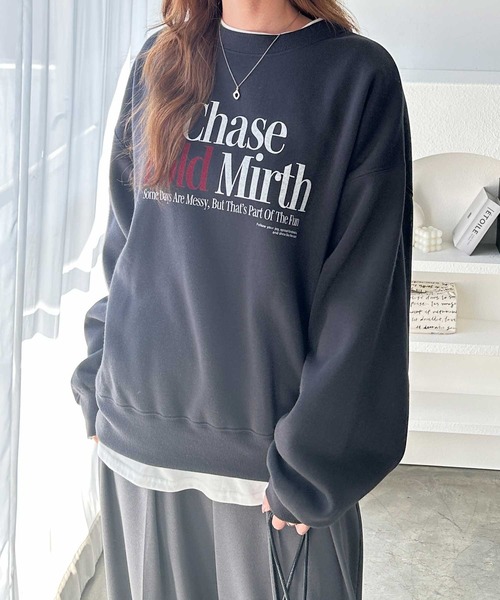 GeeRA（ジーラ）の「アソートデザインオーバーサイズ裏起毛スウェット　ロゴ/プリント/刺繍（スウェット・レディース・ライトグレー系/グレー系その他/ライトグレー系2/グレー系その他2/グレー系その他3/ライトグレー系3・MEDIUM/LARGE）」の19枚目の写真