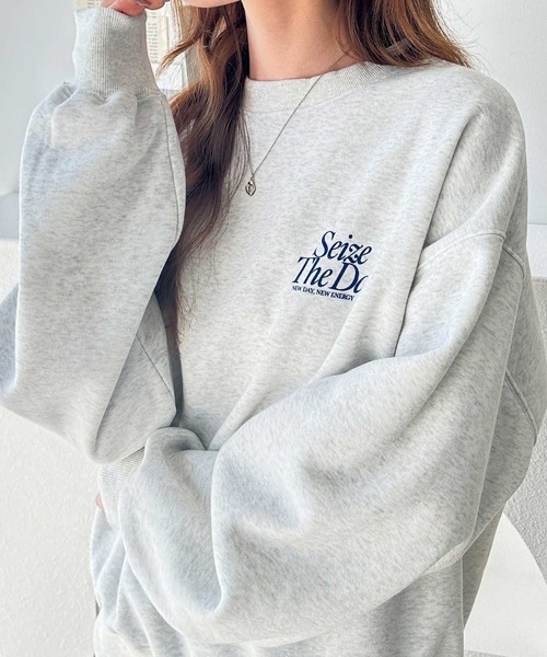 GeeRA（ジーラ）の「アソートデザインオーバーサイズ裏起毛スウェット　ロゴ/プリント/刺繍（スウェット・レディース・ライトグレー系/グレー系その他/ライトグレー系2/グレー系その他2/グレー系その他3/ライトグレー系3・MEDIUM/LARGE）」の18枚目の写真