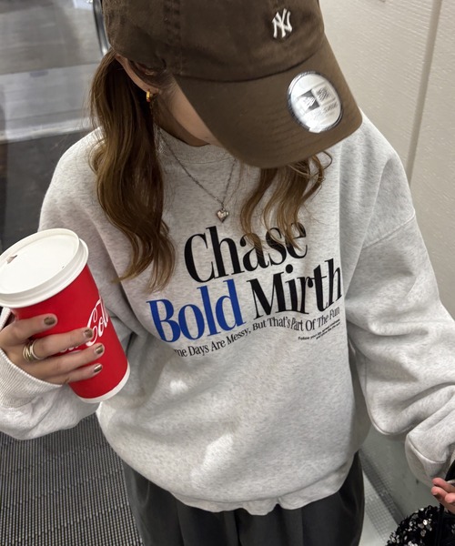 GeeRA（ジーラ）の「アソートデザインオーバーサイズ裏起毛スウェット　ロゴ/プリント/刺繍（スウェット・レディース・ライトグレー系/グレー系その他/ライトグレー系2/グレー系その他2/グレー系その他3/ライトグレー系3・MEDIUM/LARGE）」の7枚目の写真