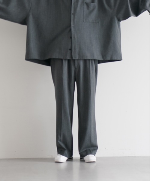 WhoWhat(フーワット)の「【EXCLUSIVE】WHOWHAT Wool twill trousers(スラックス・メンズ・ダークグレー/ライトグレー・MEDIUM/SMALL)」の6枚目の写真