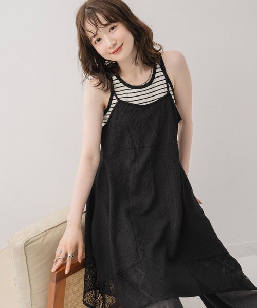RETRO GIRL（レトロガール）の「イレヘムレースチュニックOP（ワンピース・レディース・ブラウン系その他4/ブラック/ホワイト・FREE）」の6枚目の写真