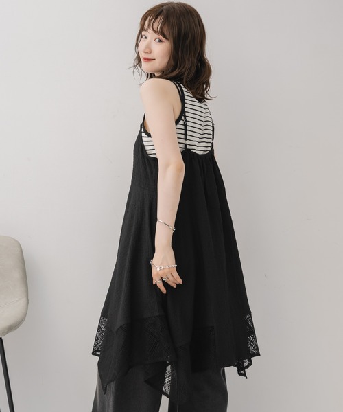 RETRO GIRL（レトロガール）の「イレヘムレースチュニックOP（ワンピース・レディース・ブラウン系その他4/ブラック/ホワイト・FREE）」の3枚目の写真