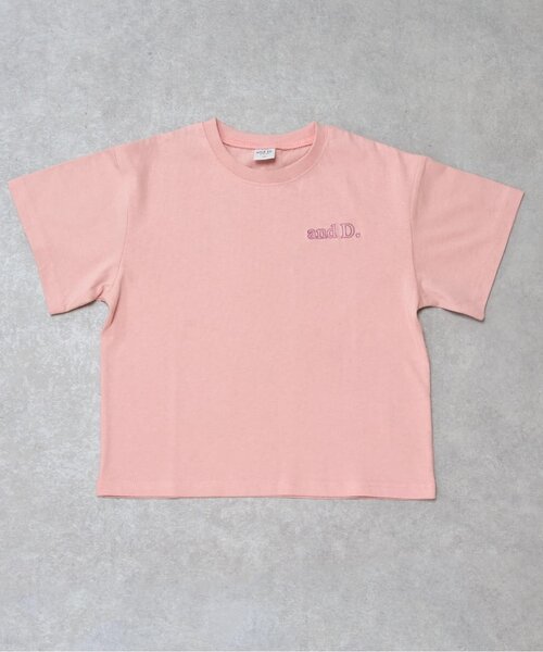and D. petit main(アンドディープティマイン)の「【綿100%】バックメッセージロゴ半袖Tシャツ(Tシャツ/カットソー・キッズ・ライトピンク/ネイビー/イエロー/ホワイト/シルバーグレー・90cm/100cm/110cm/120cm/130cm/140cm/150cm)」の1枚目の写真