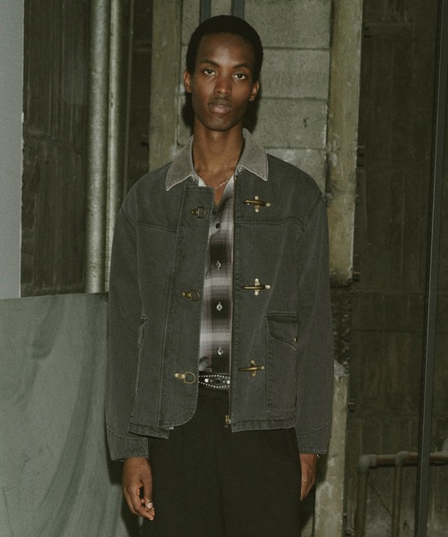 Jieda(ジエダ)の「FIREMAN JACKET(ブルゾン・メンズ・ブラック/オフホワイト・1/2)」の2枚目の写真