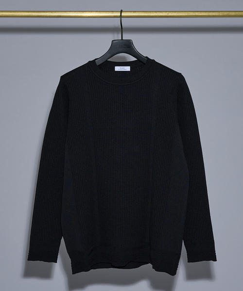 5351 POUR LES HOMMES（ゴーサンゴーイチプールオム）の「【軽量/ハイストレッチ】サーマル ワッフル 長袖ニット（ニット/セーター・メンズ・ホワイト/グレー/ブラック・44/46/48/50）」の5枚目の写真