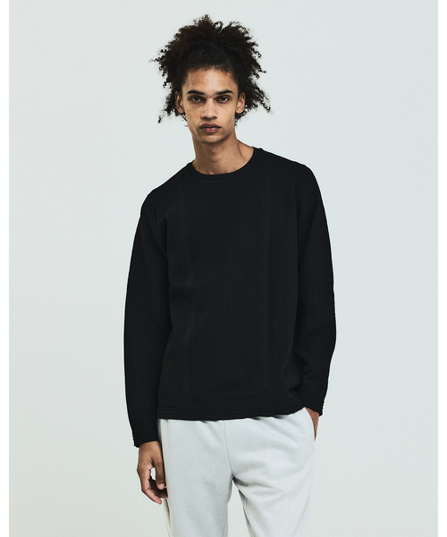 5351 POUR LES HOMMES（ゴーサンゴーイチプールオム）の「【軽量/ハイストレッチ】サーマル ワッフル 長袖ニット（ニット/セーター・メンズ・ホワイト/グレー/ブラック・44/46/48/50）」の11枚目の写真