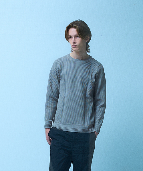 5351 POUR LES HOMMES（ゴーサンゴーイチプールオム）の「【軽量/ハイストレッチ】サーマル ワッフル 長袖ニット（ニット/セーター・メンズ・ホワイト/グレー/ブラック・44/46/48/50）」の17枚目の写真