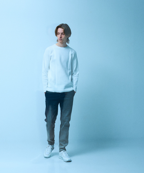 5351 POUR LES HOMMES（ゴーサンゴーイチプールオム）の「【軽量/ハイストレッチ】サーマル ワッフル 長袖ニット（ニット/セーター・メンズ・ホワイト/グレー/ブラック・44/46/48/50）」の22枚目の写真